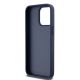 7. DKNY Lederhülle mit Monostreifen und Metalllogo für iPhone 15 Pro Max – Blau