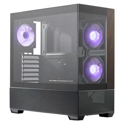4. Cooler Master Elite 690 Midi-Tower aus Holz, Schwarz