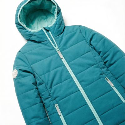 3. Trollkids Girls Stavanger Coat Winterblaue isolierte Kapuzenjacke (219-323)