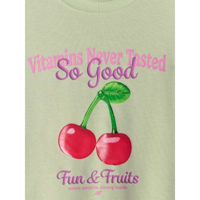 8. Lockerer Mädchen-Sweatshirt ohne Kapuze, Größe 4F 4FJRSS26TSWSF2903-47S