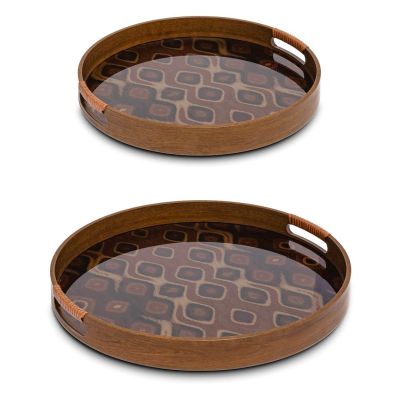 RITUALI DOMESTICI GALATEO Set mit 2 runden Tabletts
