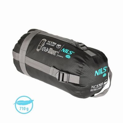 4. NILS CAMP NC1705 Ultraleichter Schlafsack Schwarz und Mint