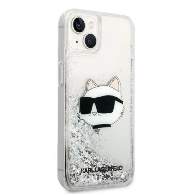 4. Karl Lagerfeld KLHCP14MLNHCCS iPhone 14 Plus 6,7" Silber/Silber Hardcase Glitter Choupette Head