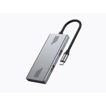 GEMBIRD 4-Port USB 3.2 (Gen 2) Hub Typ C mit 4 Anschlüssen A + C Grau