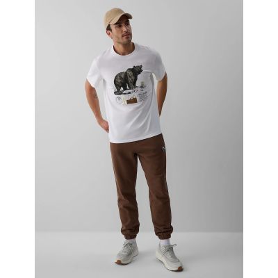4. Herren-T-Shirt mit Aufdruck, regulär, Größe 4F 4FKAW26TTSHM4473-11S