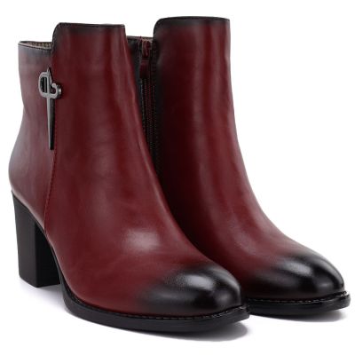 3. Rote Damen-Ankle-Boots mit hohem Absatz, Modell M.Daszyński SA250-4