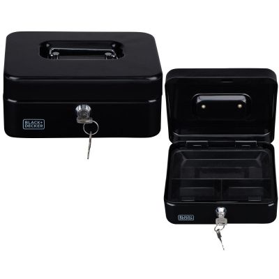 7. Metalletui für Geld und Dokumente, 20 x 8,5 x 16 cm, Black + Decker