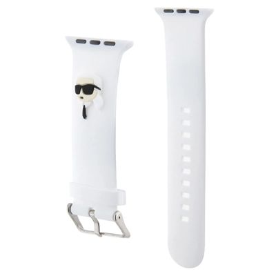3. Karl Lagerfeld 3D Rubber Karl Head Strap für Apple Watch 38/40/41 mm – Weiß