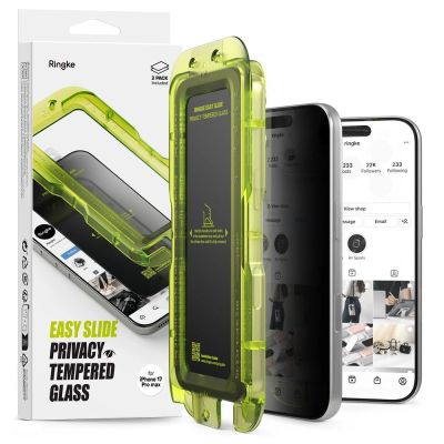 Ringke Easy Slide 2er-Pack Sichtschutzglas für iPhone 17 Pro - Schwarz