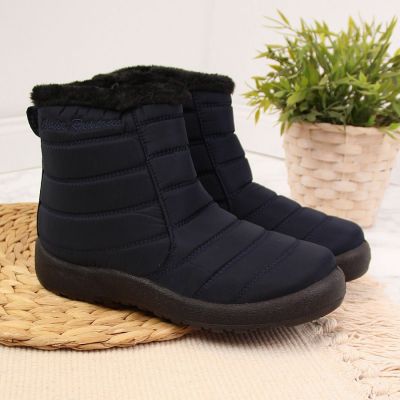 11. NEWS W EVE181B wasserdichte Schneestiefel mit Reißverschluss marineblau 
