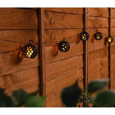 15. Solarlampen-Feuerbälle 7 cm 5 Stück