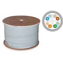 F/UTP Kategorie 6 Kabel, Telekommunikation, LSOH, B2ca „FireHardy“ 4x2x23 AWG, 1 Gbit/s (10 Gbit/s bis 55 m), 450 MHz, 25 Jahre Garantie, INTERTEK ETL-zertifiziert, grau, 500 m – ALANTEC