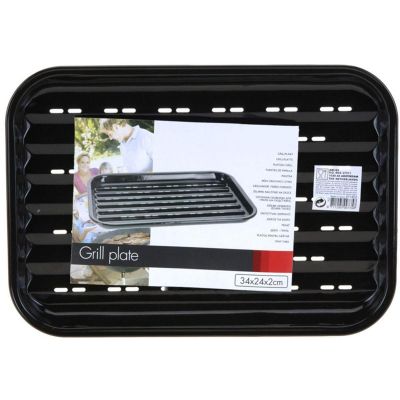 4. Grillplatte 34x24cm, antihaftbeschichtet, schwarz