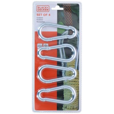 13. Stahlkarabiner, 4-teilig, Black + Decker