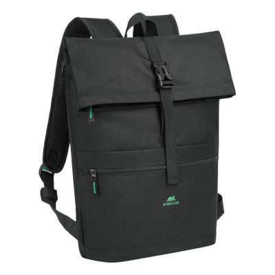2. Rivacase Gremio City Rucksack, Schwarz, Polyester, Recyceltes Polyethylenterephthalat (rPET)