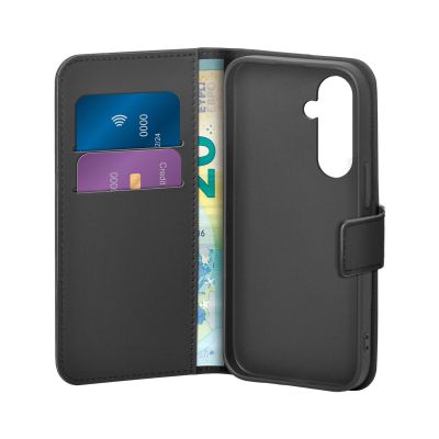 2. Puro Booklet Case mit Klappe und Geldbörse für Samsung Galaxy S25 – Schwarz