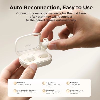 13. Joyroom JR-TS1 Cozydots Series Kabellose TWS-Kopfhörer mit aktiver Geräuschunterdrückung (ANC) und Bluetooth 5.3 – Weiß
