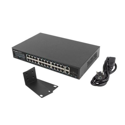 22. LANBERG Switch PoE Rack 19" 24x 1GB PoE+/2x GB/2x SFP 360W RSGE-24P-2GE-2S-360