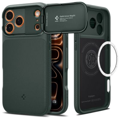Spigen Optik Armor MagSafe Case für iPhone 17 Pro Max - Grün