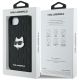 8. Karl Lagerfeld Monogramm Choupette Kopf Pin iPhone 16e Hülle - Schwarz