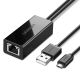 Ugreen 30985 Externe Netzwerkkarte für Chromecast mit Micro-USB-/USB-A-Anschlüssen 100 Mbit/s 1 m – Schwarz