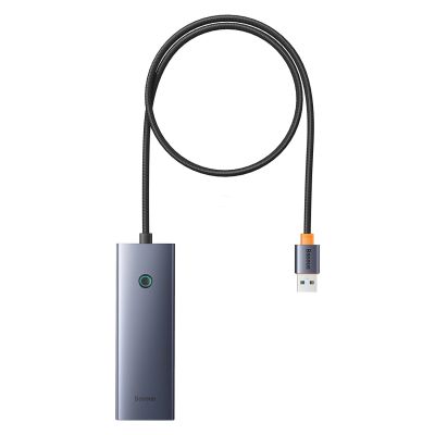 2. Baseus UltraJoy Series USB-A-Hub (4x USB-A 3.0, 1x USB-C, 5 V, 50 cm) – Grau