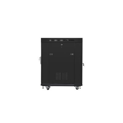 4. 19" 15U 600x800 schwarzes LCD-Rackgehäuse mit Glastür von Lanberg (Flat Pack) V2