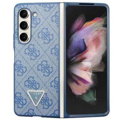 Guess 4G Triangle Strass Case für Samsung Galaxy Z Fold 5 - Blau
