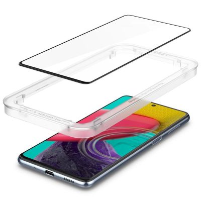 6. Spigen ALM Glass FC gehärtetes Glas für Samsung Galaxy M53 5G – Schwarz