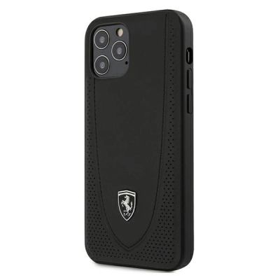 Ferrari FEOGOHCP12MBK iPhone 12/12 Pro 6.1" schwarz/schwarz Hardcase Off Track Perforated