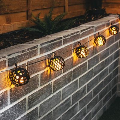 60. Solarlampen-Feuerbälle 7 cm 5 Stück