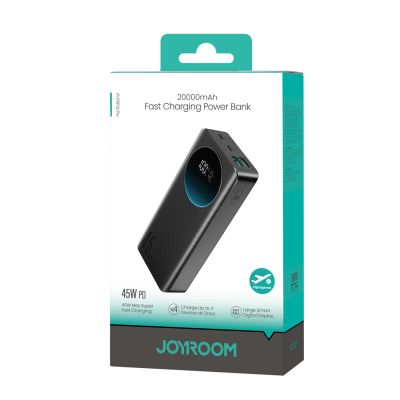 7. Joyroom JR-PBF02 Pro 20000 mAh 45W Powerbank mit Digitalanzeige, 2x USB-A, 2x USB-C – Schwarz
