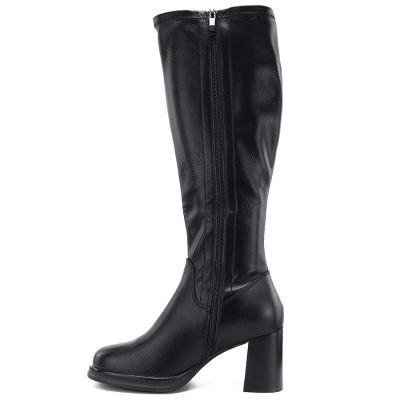 3. Damenstiefel mit Absatz, schwarz, Potocki SZ12861