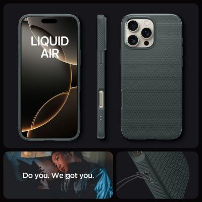12. Spigen Liquid Air Hülle für iPhone 16 Pro Max – grün