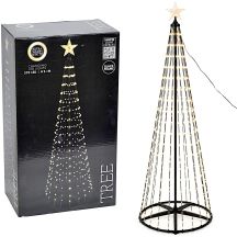 Dekorativer Weihnachtsbaum, 370 LEDs, superwarmweiß, 210 cm, schwarz