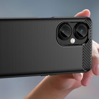 5. Carbon Case Hülle für OnePlus Nord CE 3 flexible Silikon-Carbon-Hülle schwarz