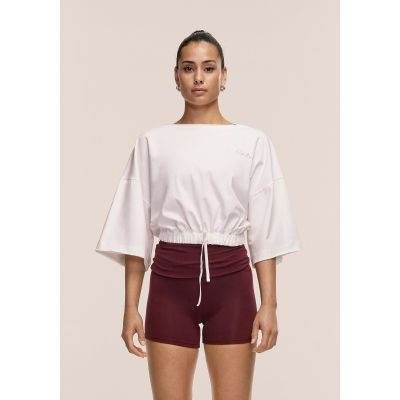 CASALL Damen Crop-Top aus schwerer Baumwolle, Weiß