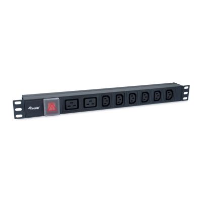 Equip 333316 PDU Stromverteilungseinheit 8 x Netzwerksteckdose 1U Schwarz