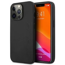 AMG AMHCP14LDOLBK iPhone 14 Pro 6.1 "schwarz / schwarz Hardcase Leder Hot Stamped