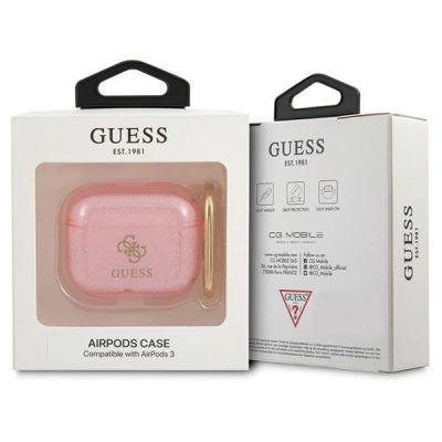 3. Guess GUA3UCG4GP AirPods 3 Cover Pink/Pink Glitter Collection