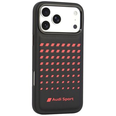 2. Audi Sport MagSafe-Hülle aus Kunstleder für iPhone 18 Pro Max / 17 Pro Max – Schwarz