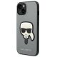 2. Karl Lagerfeld Saffiano Karl's Head Patch Hülle für iPhone 14 - Silber