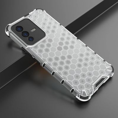 4. Gepanzerte Wabenhülle mit Gelrahmen für Vivo V23 5G transparent