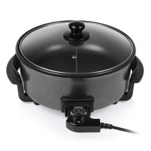 Tristar | Multifunktionale XL-Grillpfanne | PZ-9135 | Durchmesser 30 cm | Grill | 1500 W | Inkl. Deckel | Fester Griff | Schwarz