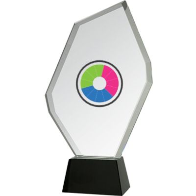 2. Glastrophäe mit LuxorJet-Farbdruck und Etui