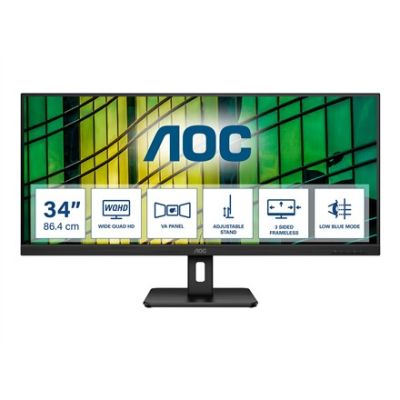 14. AOC U34E2M Computermonitor 86,4 cm (34") 3440 x 1440 px Wide Quad HD Schwarz