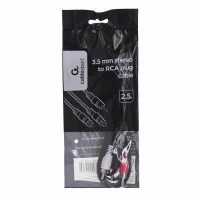 3. GEMBIRD CCA-458-2,5M Kabel (2x Cinch M - Mini Jack M; 2,5 m; schwarz)