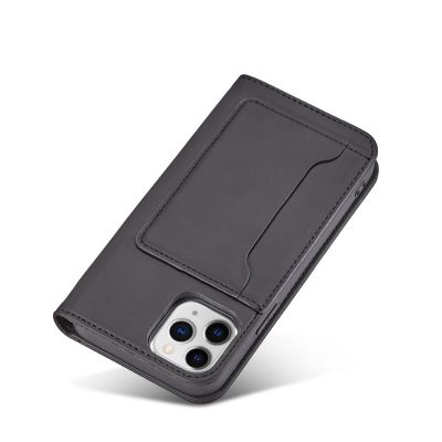 7. Magnetkartenhülle für iPhone 12 Pro Max Tasche Kartenetui Kartenhalter Schwarz