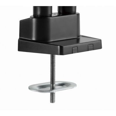 5. GEMBIRD VERSTELLBARER TISCHARM/-HALTERUNG FÜR 2 MONITORE + NOTEBOOK-ABLAGE 17–32, VESA 100 X 100 MM, BIS 8 KG
