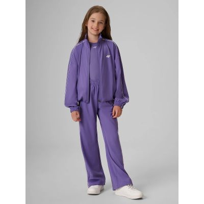 3. Lockerer Sport-Sweatshirt für Mädchen ohne Kapuze 4F 4FJRSS26TSWSF3057-51S